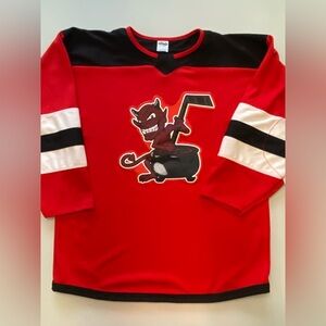Custom “Weenuk #42” Devil Mascot Hockey Jersey – Adult Size L